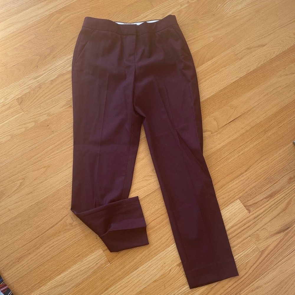 J Crew Maroon Wool Dress Pants size 4